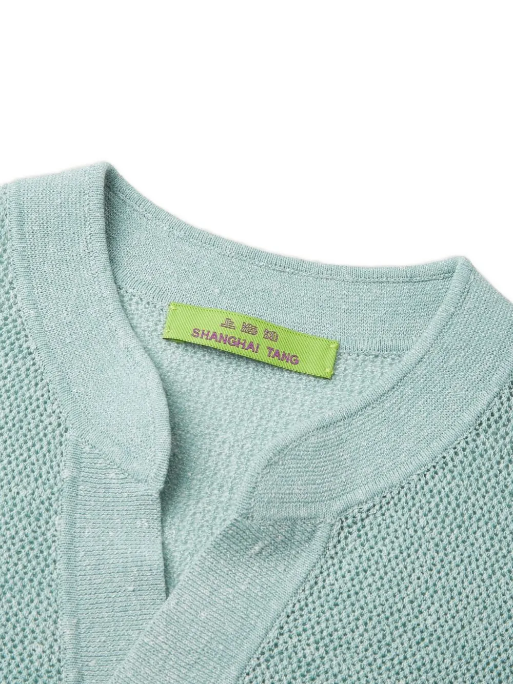 Shanghai Tang T-shirt met V-hals Blauw