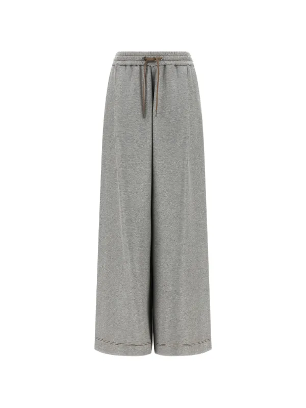 Brunello Cucinelli contrast-stitching Palazzo Pants | Grey | FARFETCH