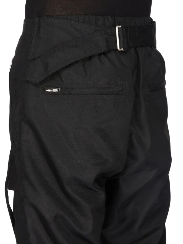 Rick Owens Temple Megastrapped Motopants In Nylon Canvas | Black