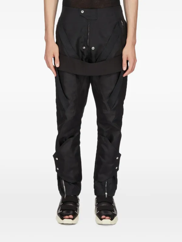 Rick Owens Temple Megastrapped Motopants in Nylon Canvas in Black