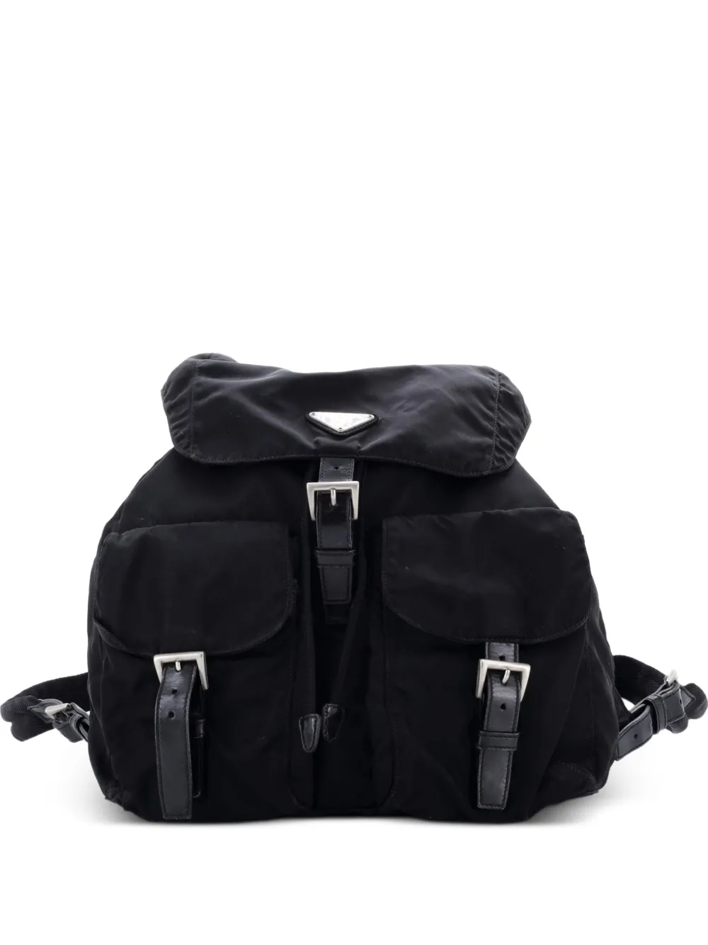 Prada Pre-Owned Double Front Pocket Tessuto Medium backpack - Nero
