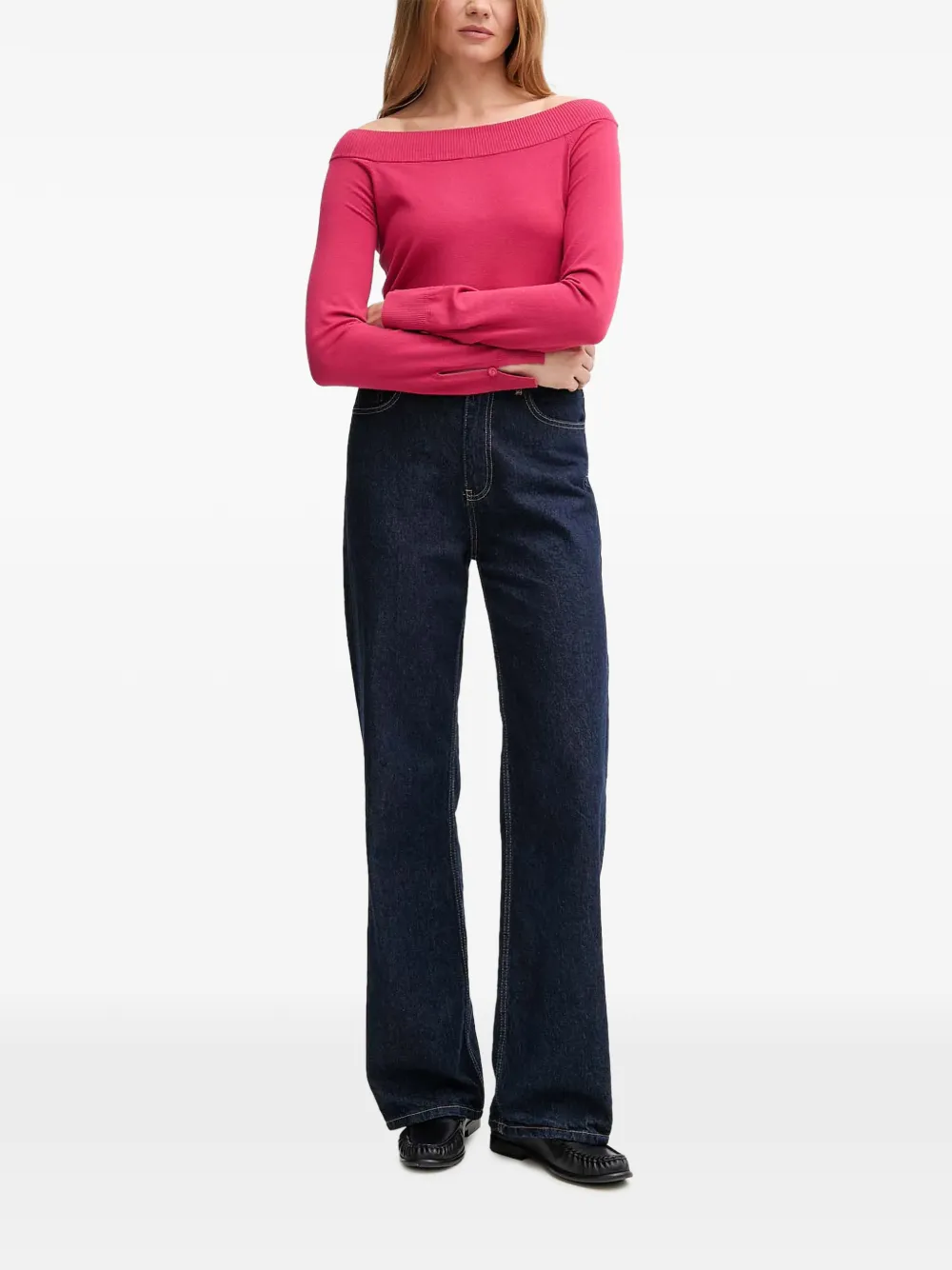 Benetton off-shoulder sweater Roze