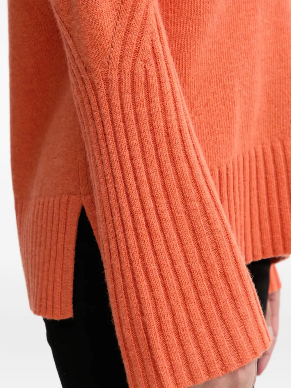Benetton Trui met V-hals en geribbelde afwerking Oranje