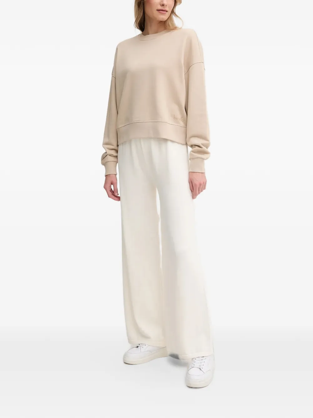 Benetton Broek met wijde pijpen Beige