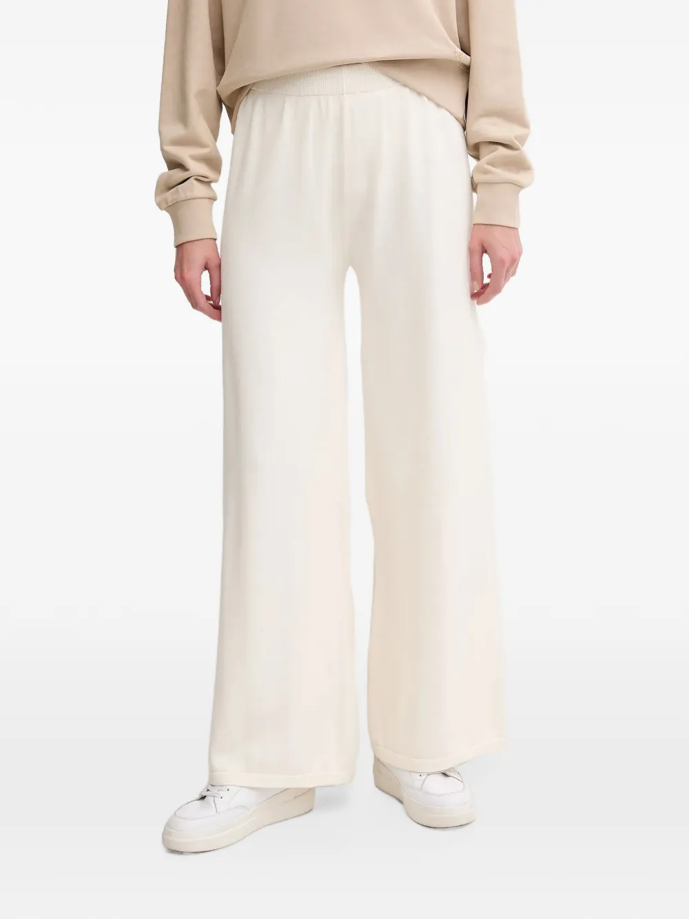 Benetton Broek met wijde pijpen Beige