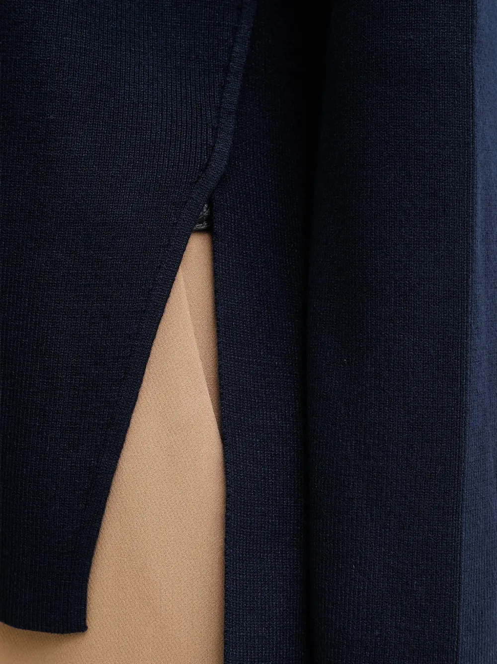 Benetton Trui met lange mouwen en split Blauw