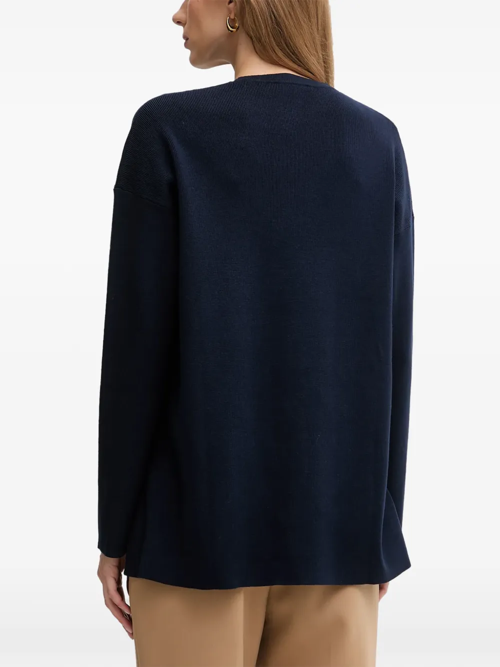 Benetton Trui met lange mouwen en split Blauw