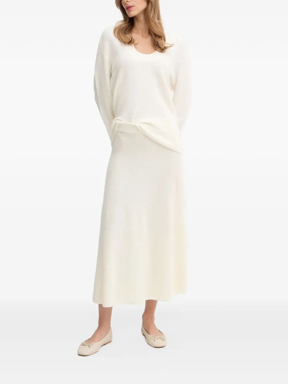 Benetton Trui met V-hals Beige