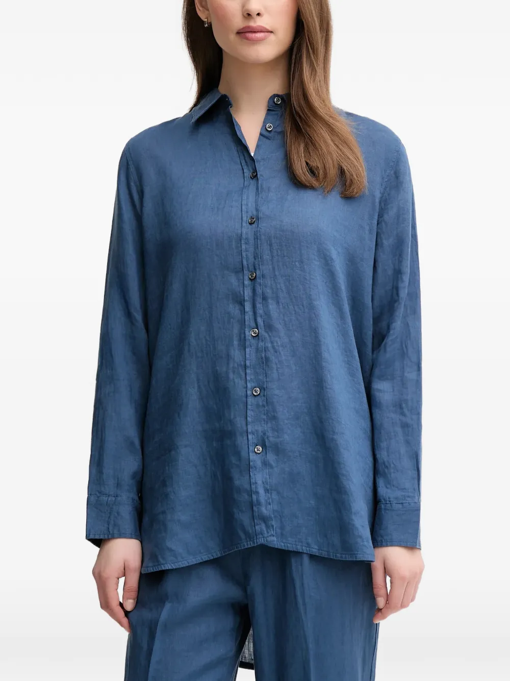 Benetton Button-up Shirt In Blue