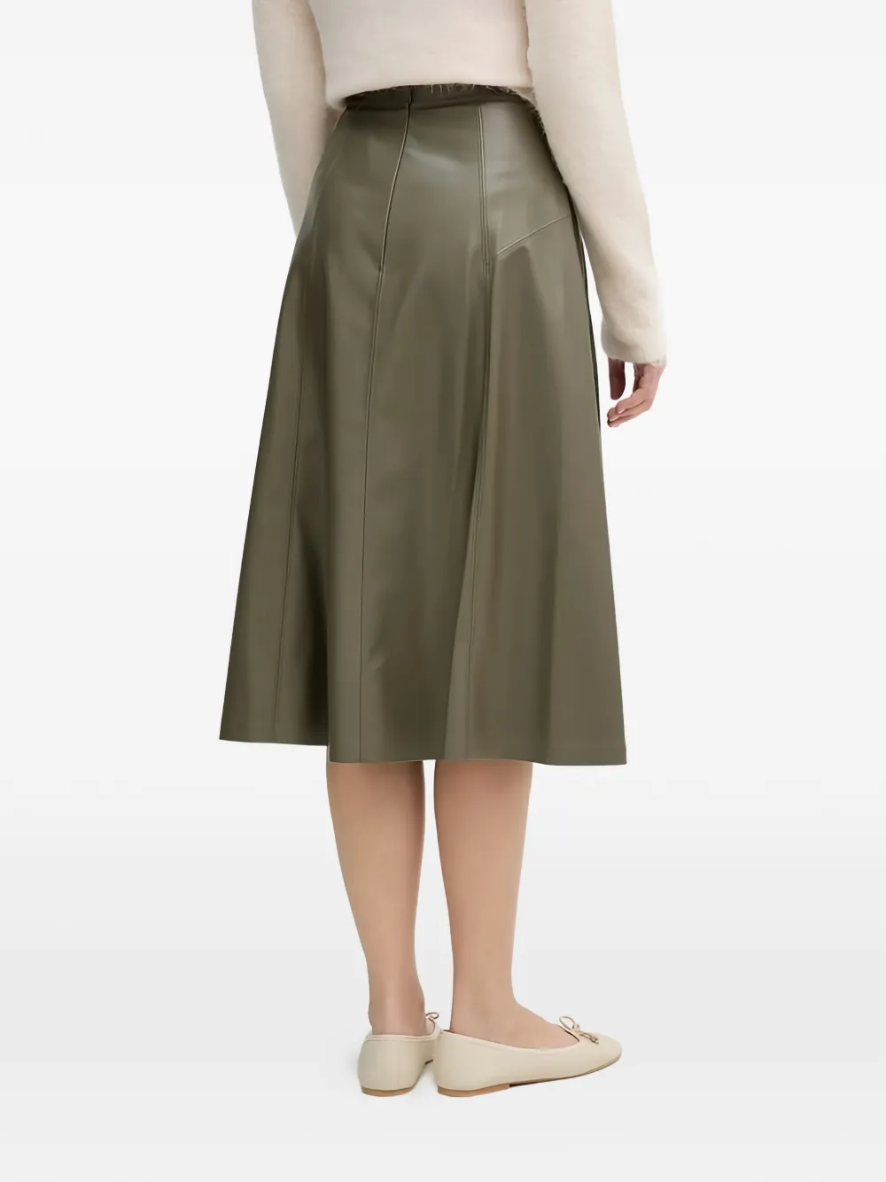  Benetton Falda Midi Acampanada - Verde 