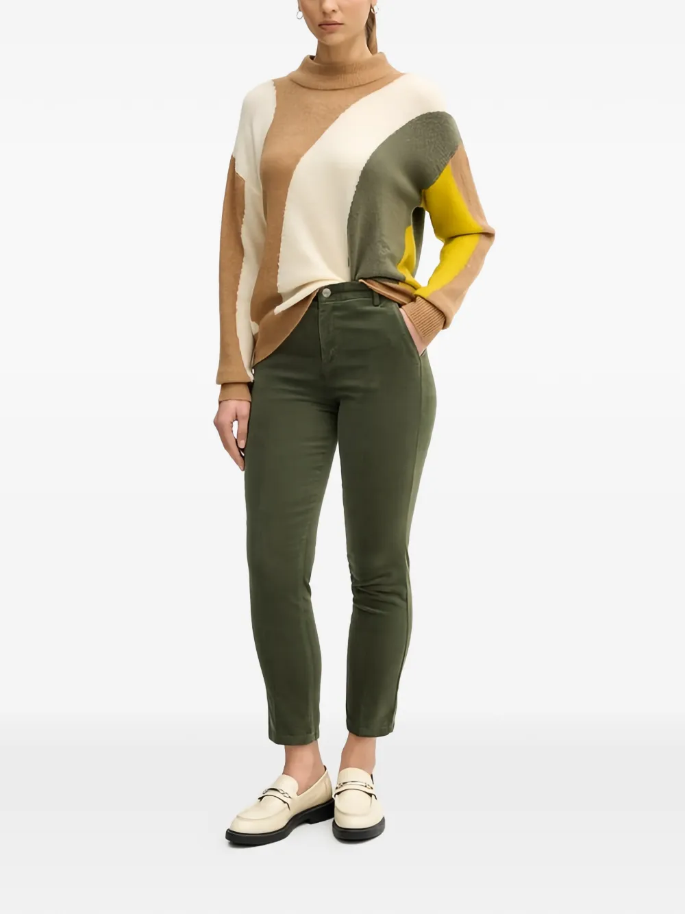 Benetton Ribfluwelen broek Groen