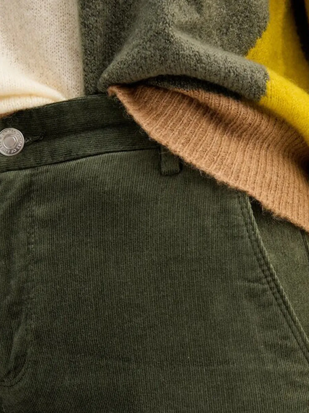 Benetton Ribfluwelen broek Groen