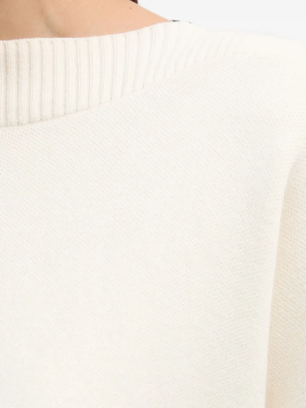 Benetton jacquard ribbed knit jumper Wit