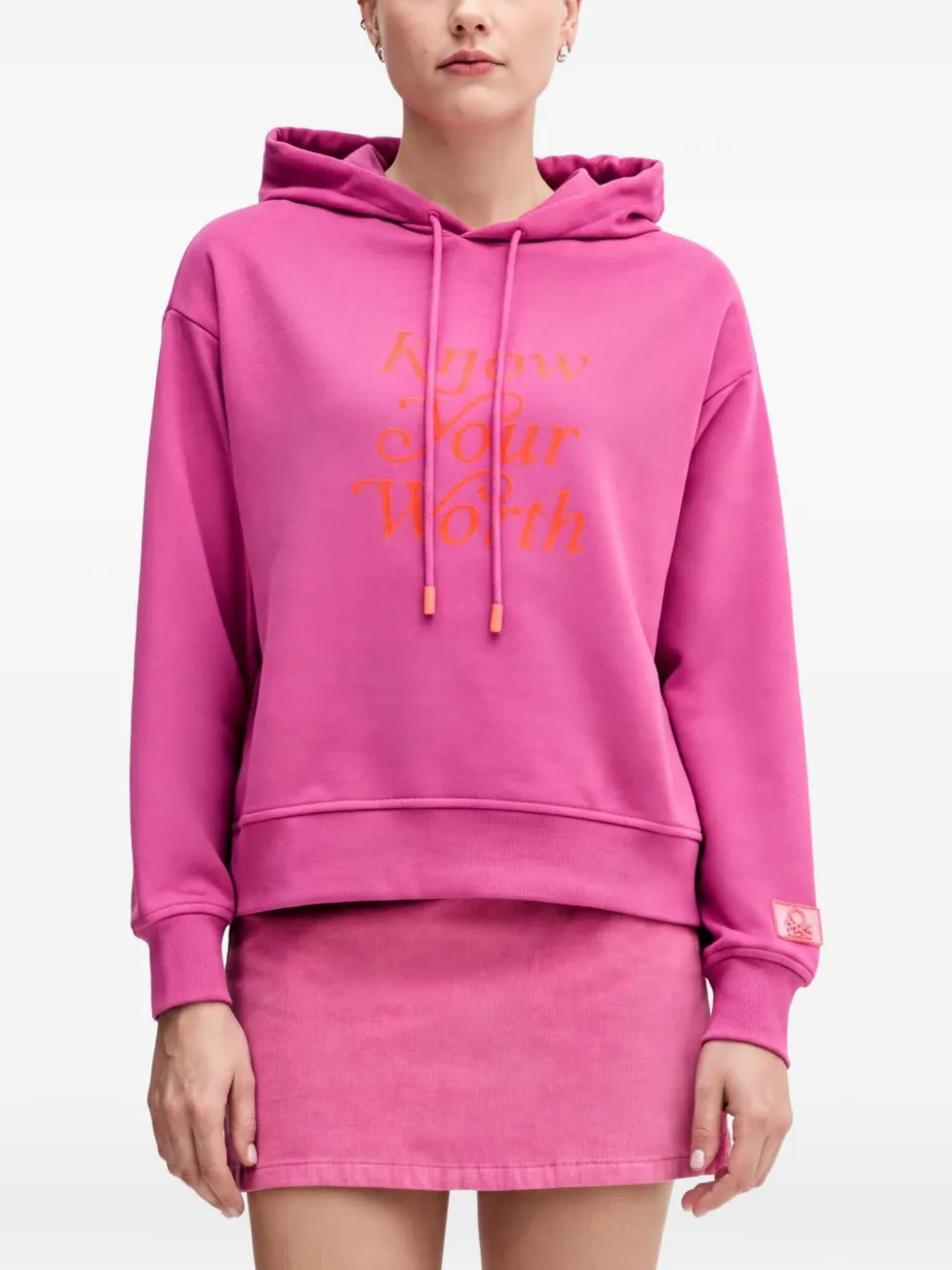 Benetton Felpa con stampa - Rosa