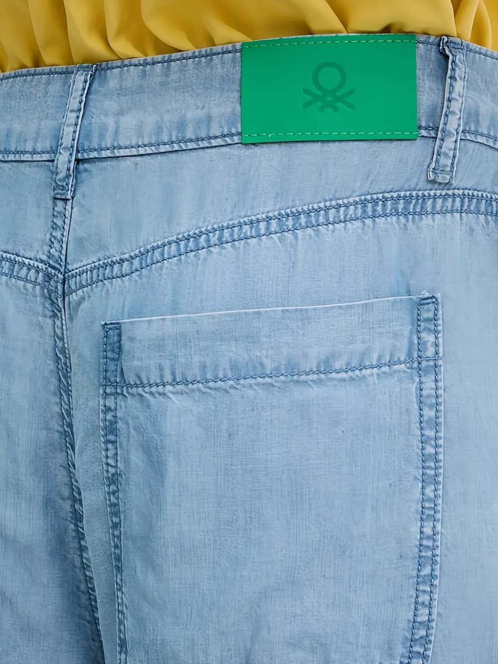 Benetton Broek met naaddetail Blauw