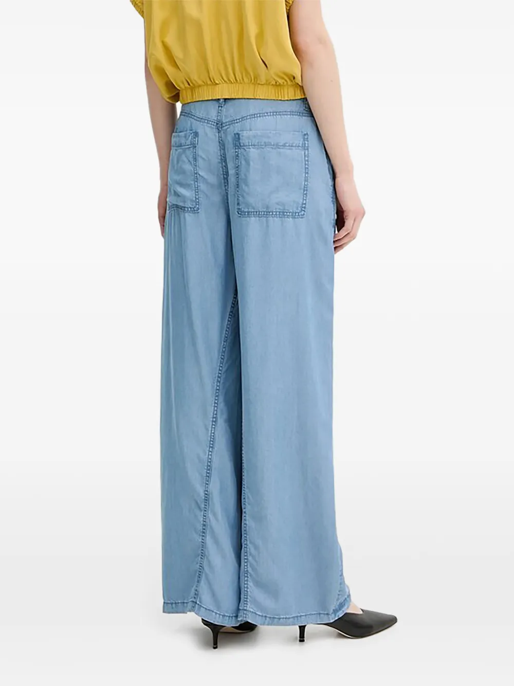 Benetton Broek met naaddetail Blauw