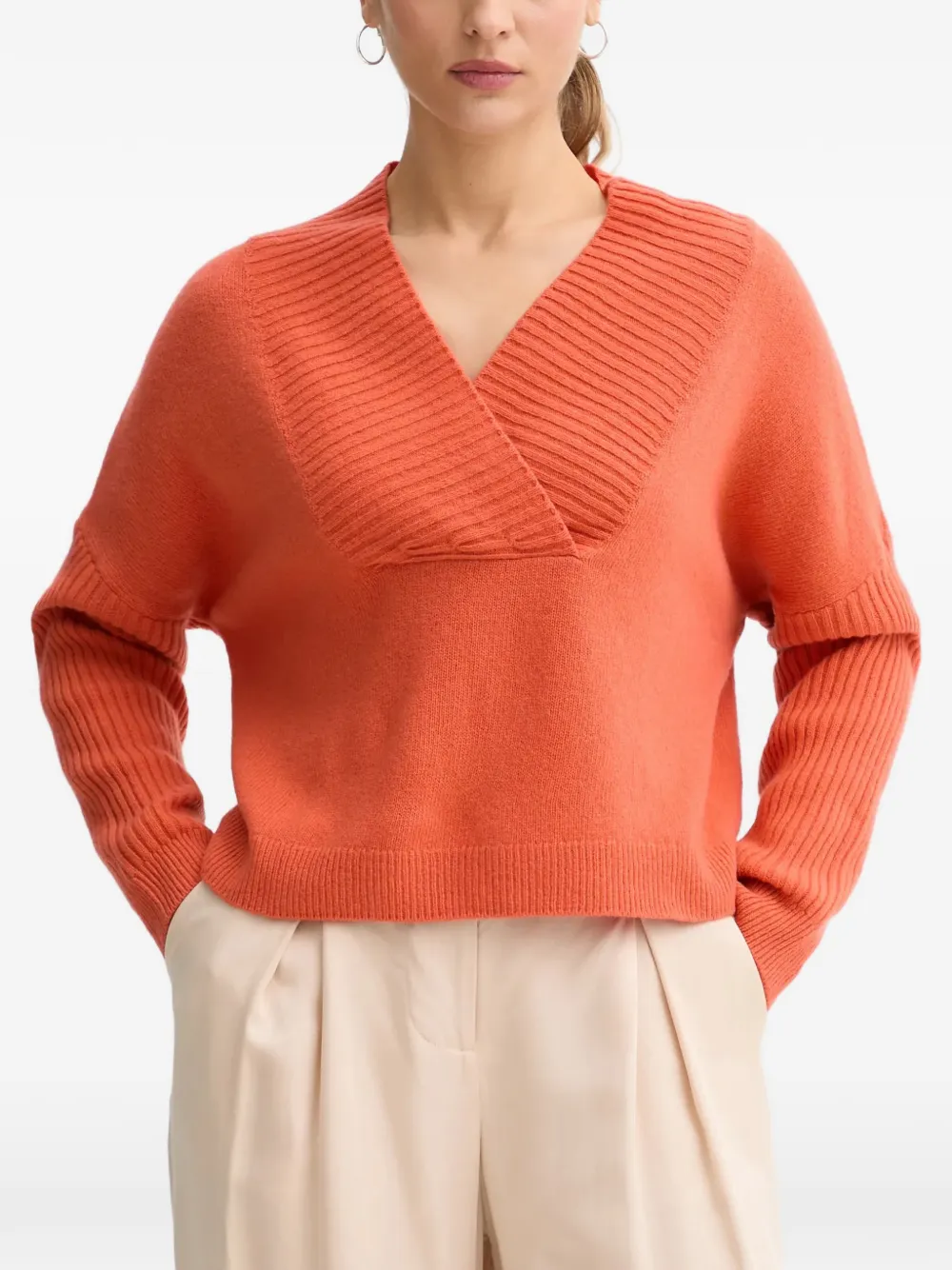 Benetton V-neck sweater - Orange Benetton V-neck sweater - Orange