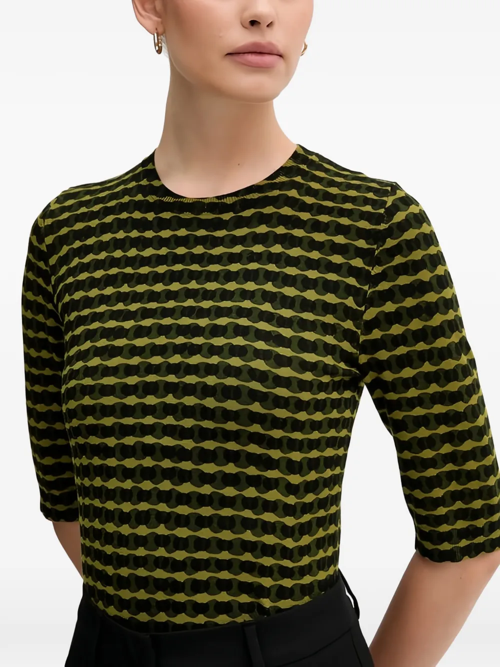 Benetton Trui met patroon en korte mouwen Groen