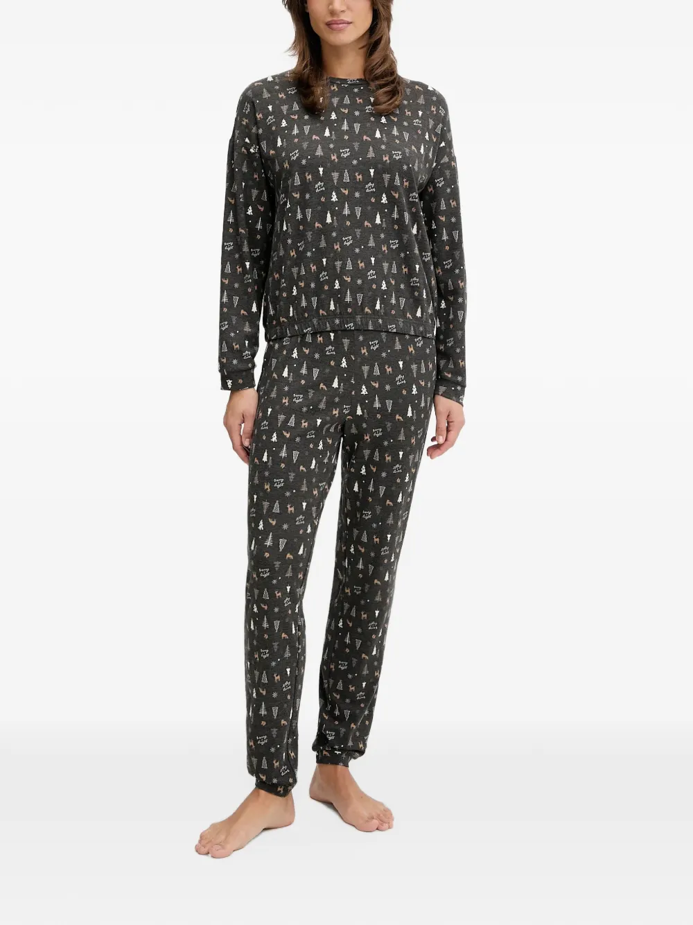Benetton Christmas-print pajamas - Noir