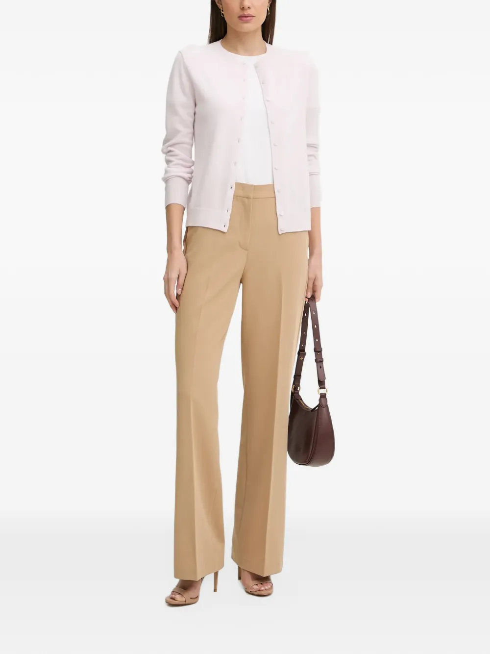 Benetton button round-neck cardigan - Rose
