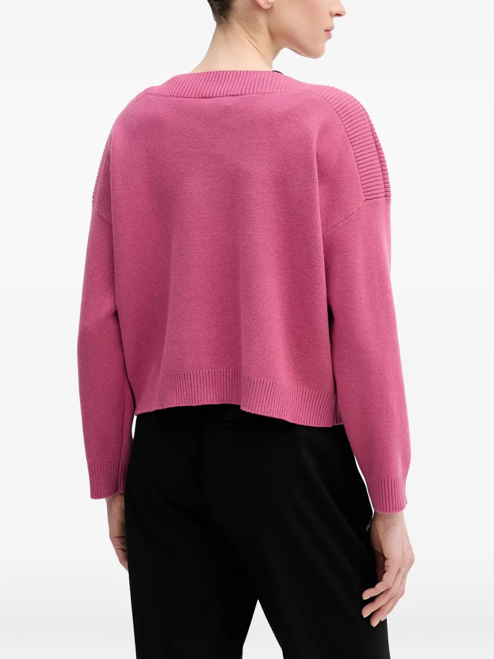 Benetton Geribbelde trui met ronde hals Roze