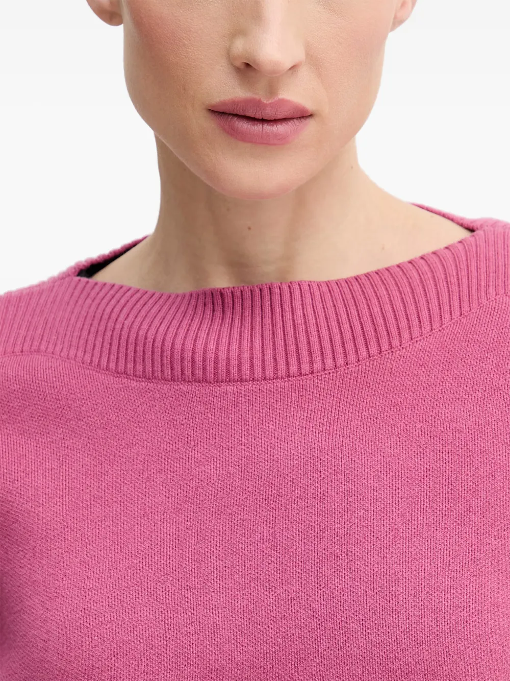 Benetton Geribbelde trui met ronde hals Roze