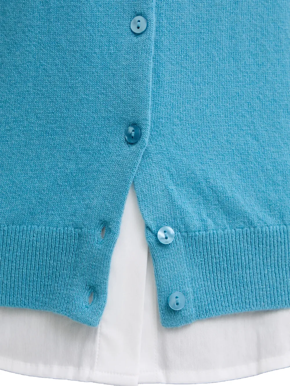 Benetton Vest met lange mouwen en knopen Blauw
