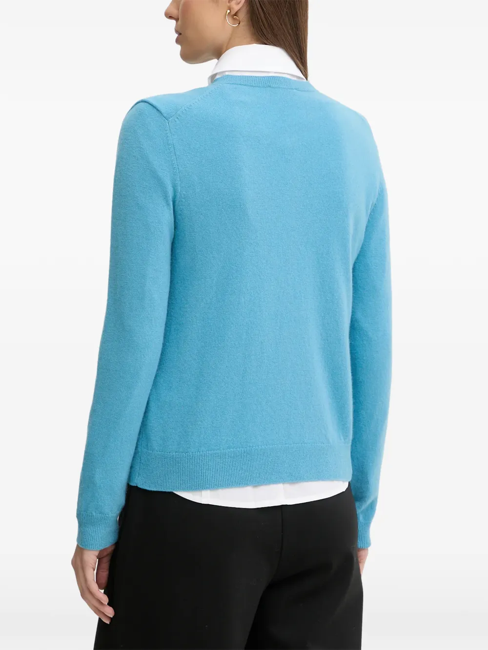 Benetton Vest met lange mouwen en knopen Blauw