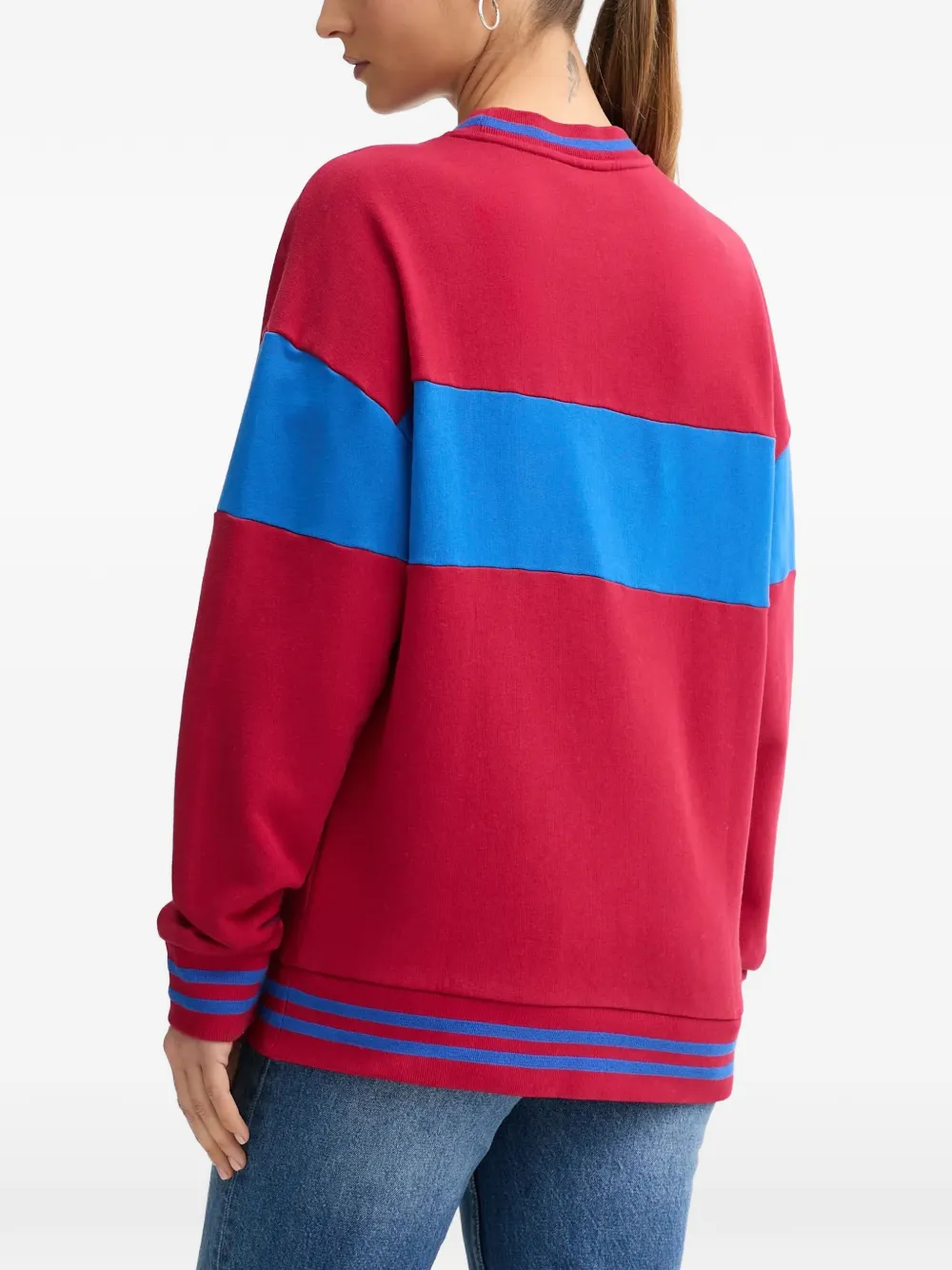 Benetton Stranger Things sweater met colourblocking Rood