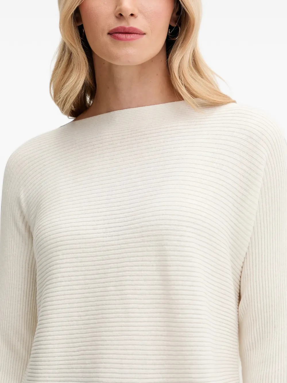 Benetton ribbed boat-neck sweater Beige