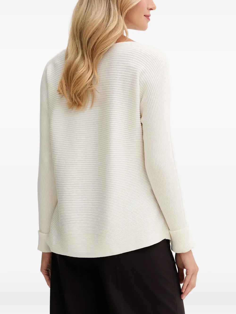 Benetton ribbed boat-neck sweater Beige