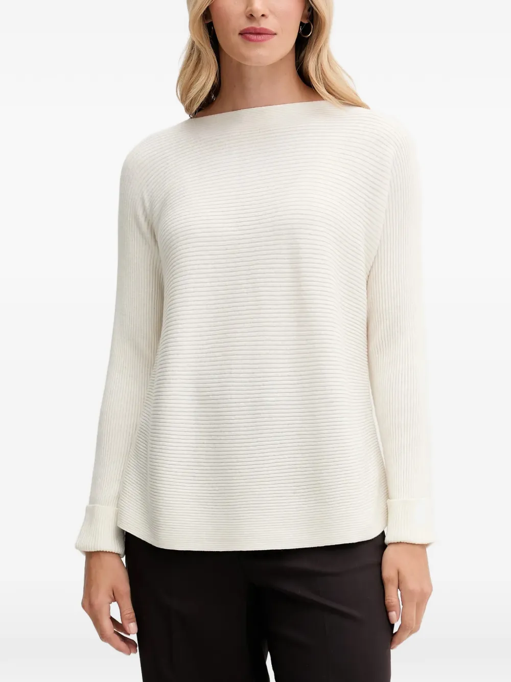 Benetton ribbed boat-neck sweater Beige