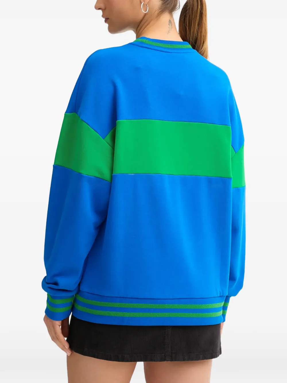 Benetton Stranger Things sweater met colourblocking Blauw