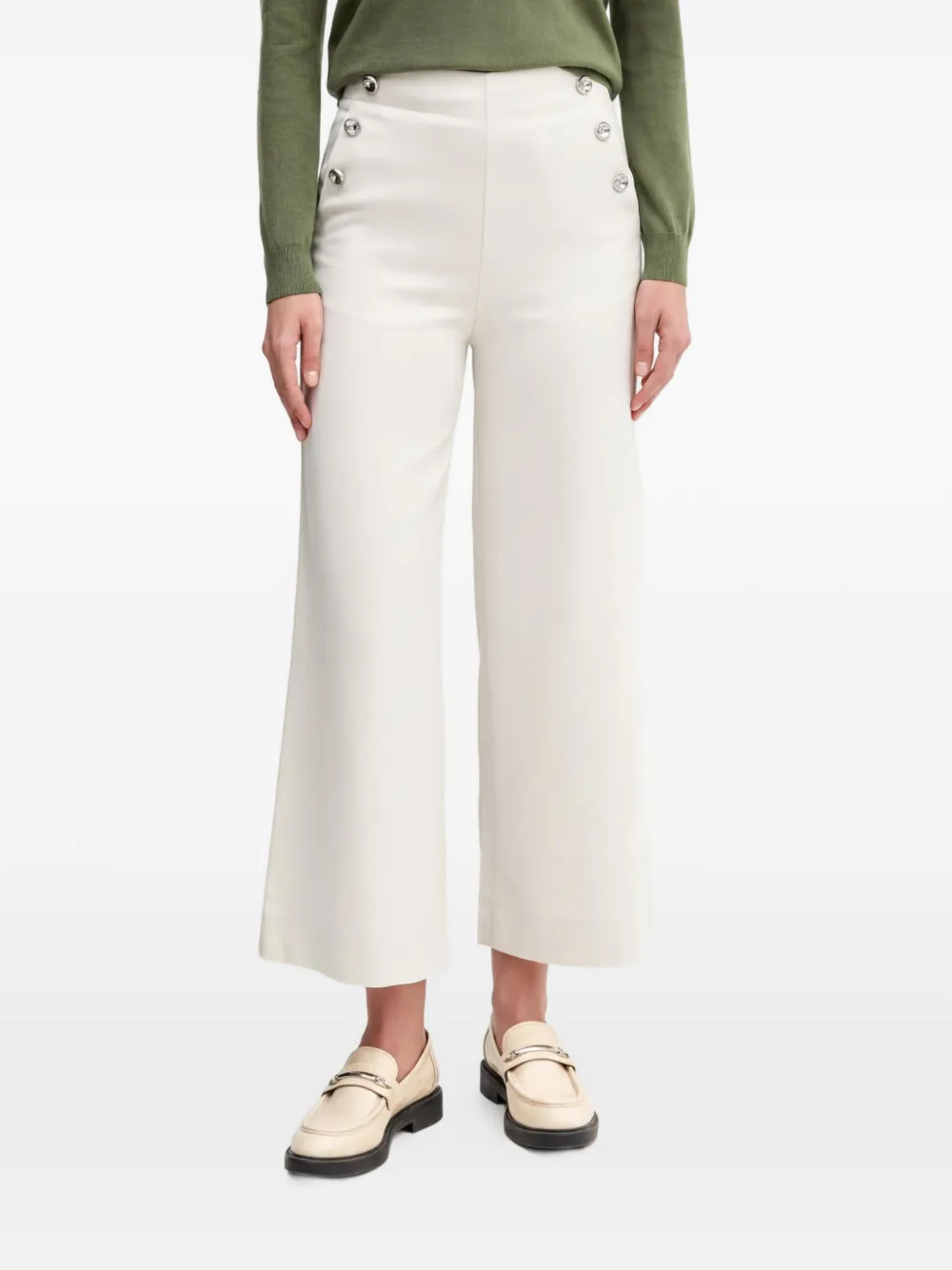 Benetton button-detail trousers - Bianco