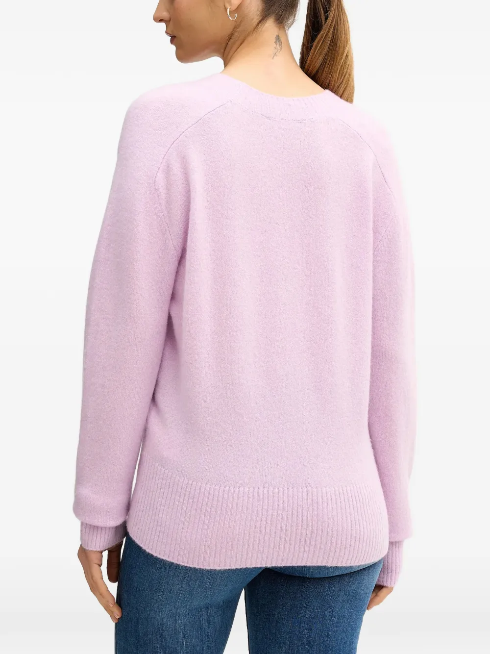 Benetton Trui met diepe ronde hals Roze