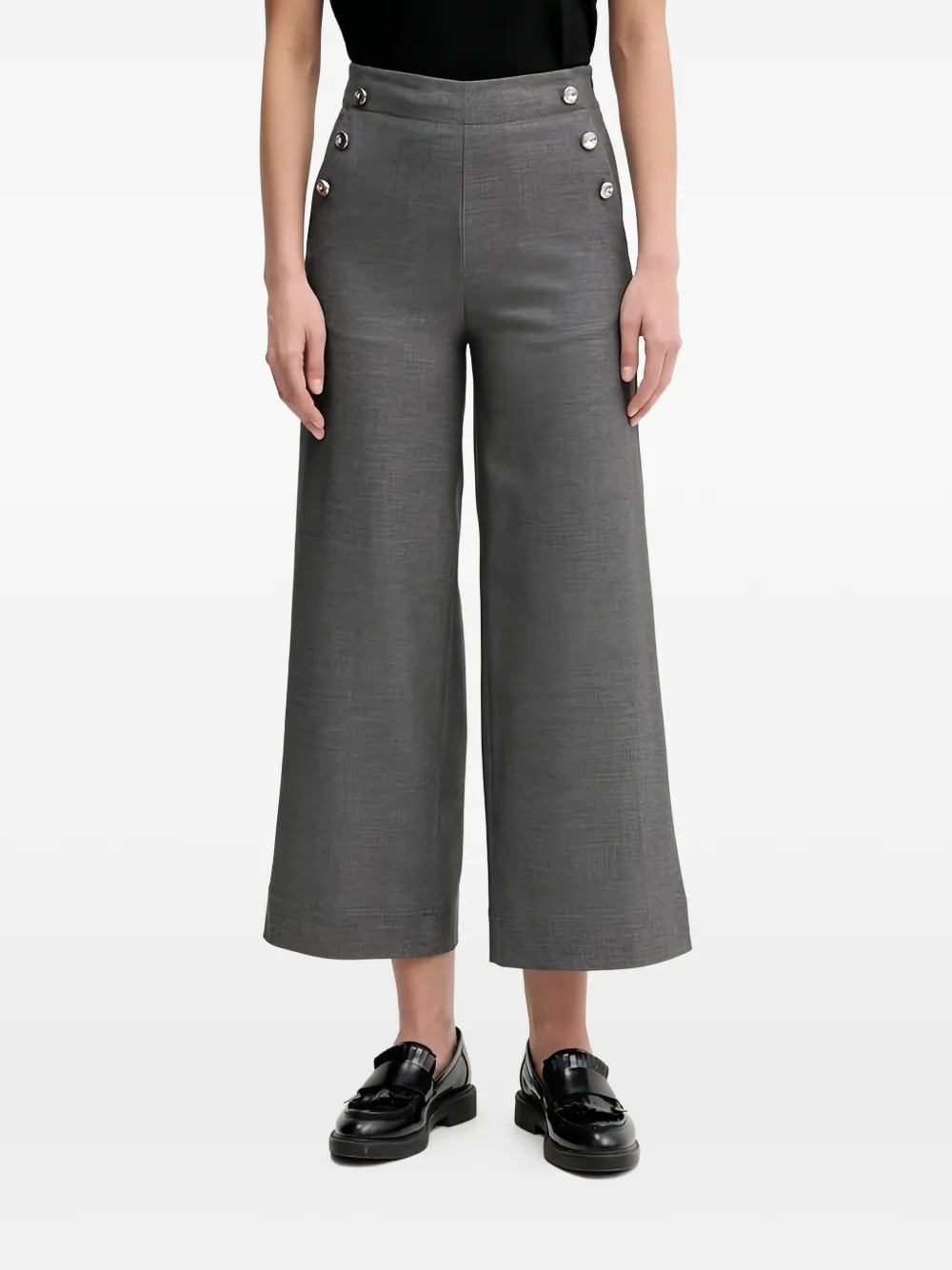 Benetton button-detail trousers - Grigio