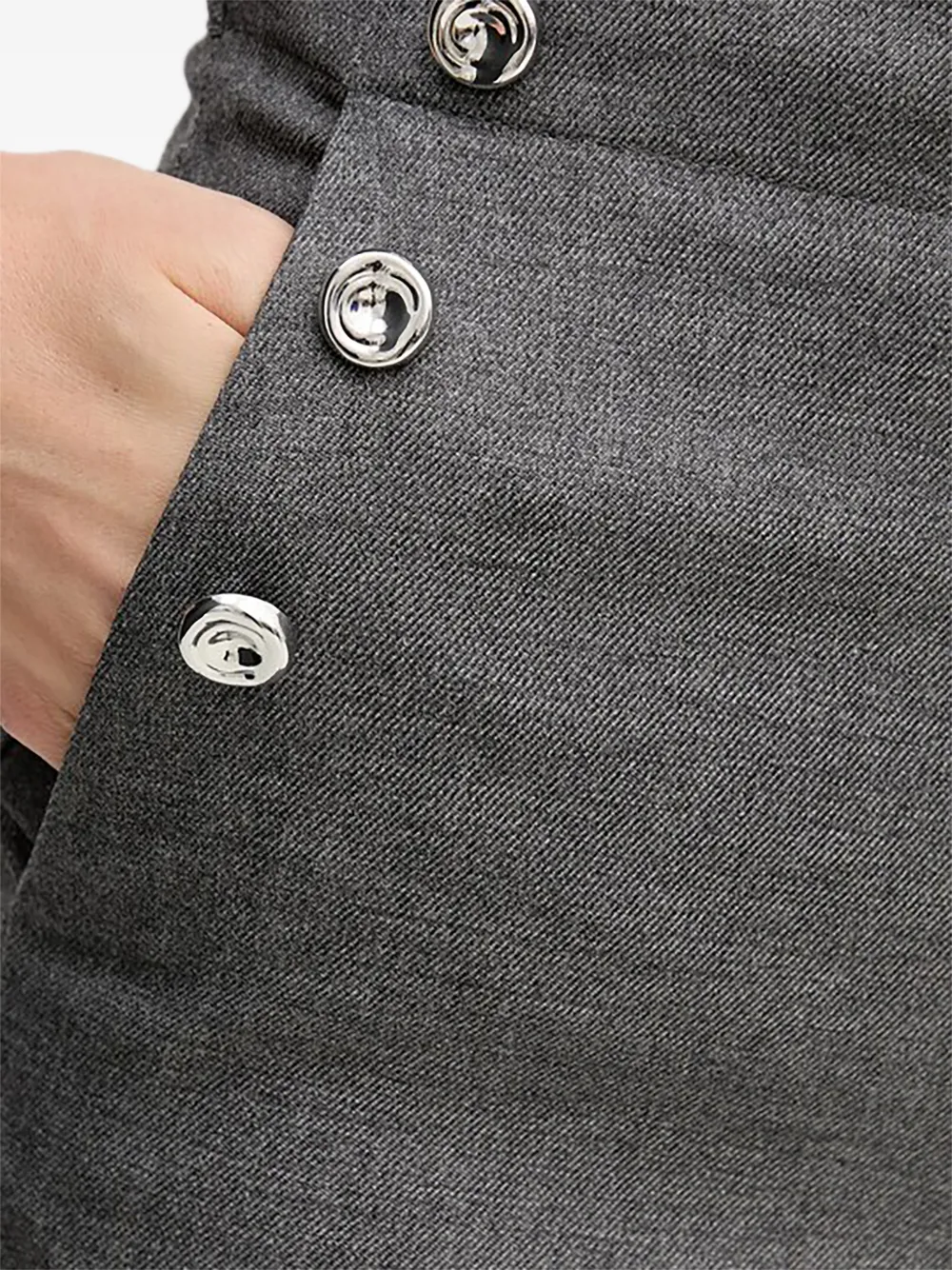 Benetton Broek met knoopdetail Grijs