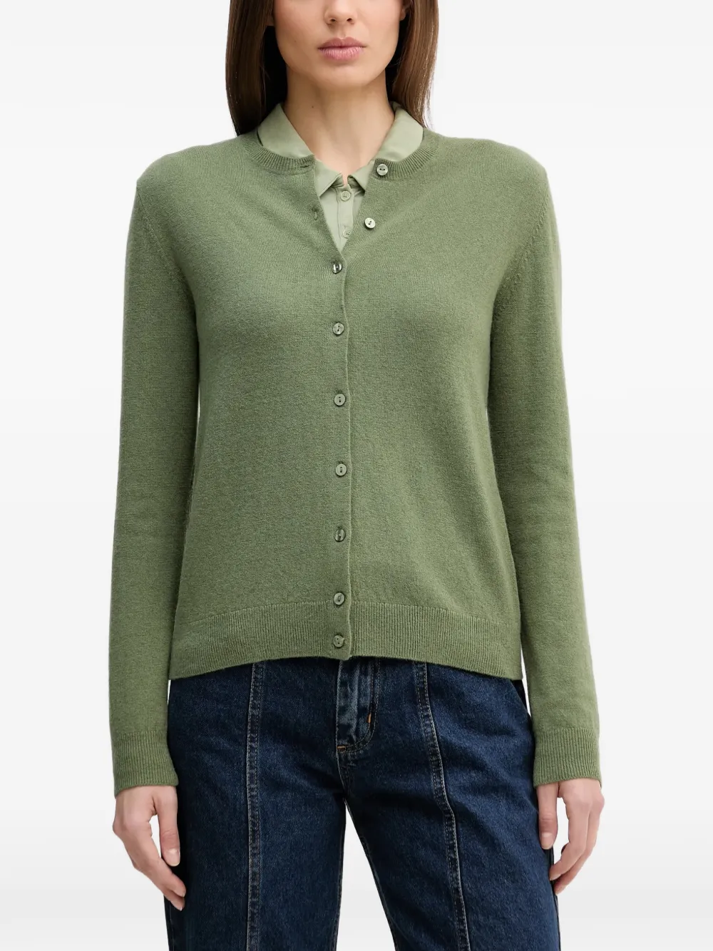 Benetton cardigan à boutonnière - Vert