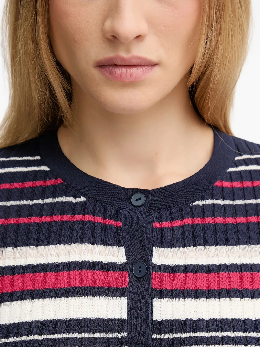 Benetton striped buttoned cardigan Blauw
