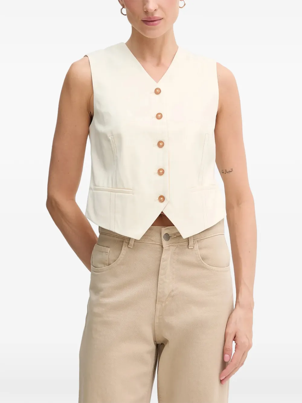 Benetton button-up vest - Toni neutri