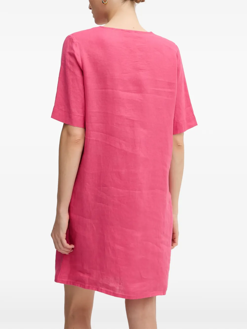 Benetton Mini-jurk met geplooid detail en V-hals Roze