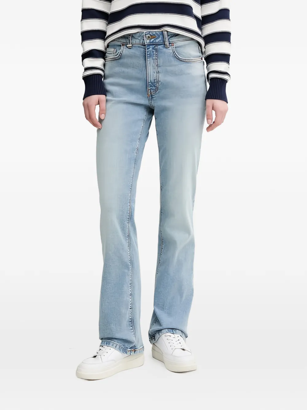 Benetton logo-patch denim jeans - Blu