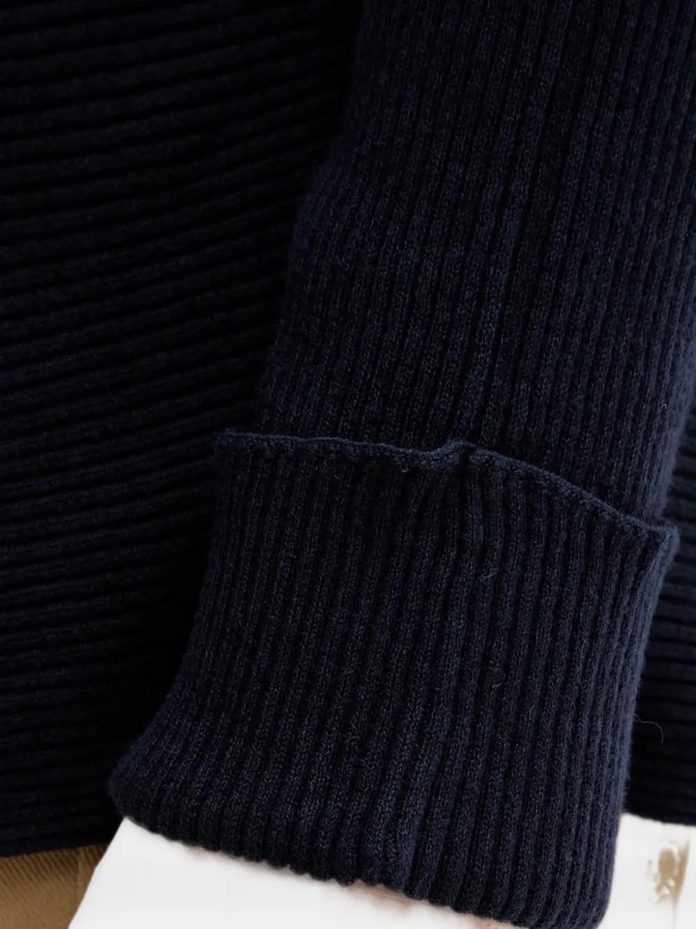 Benetton boat-neck ribbed sweater Blauw
