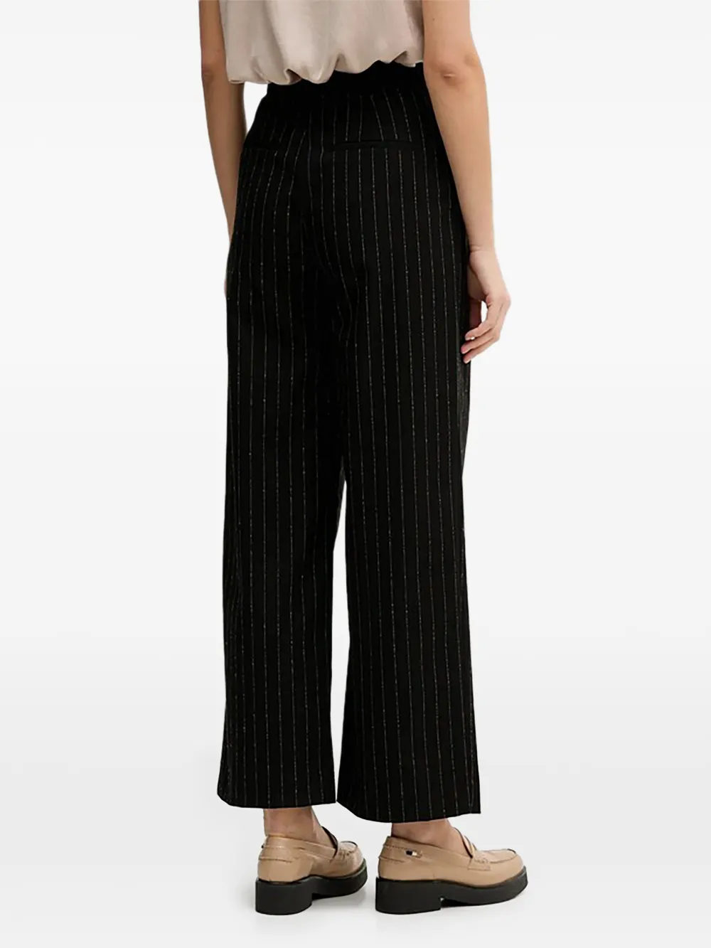 Benetton Broek met krijtstreep Zwart