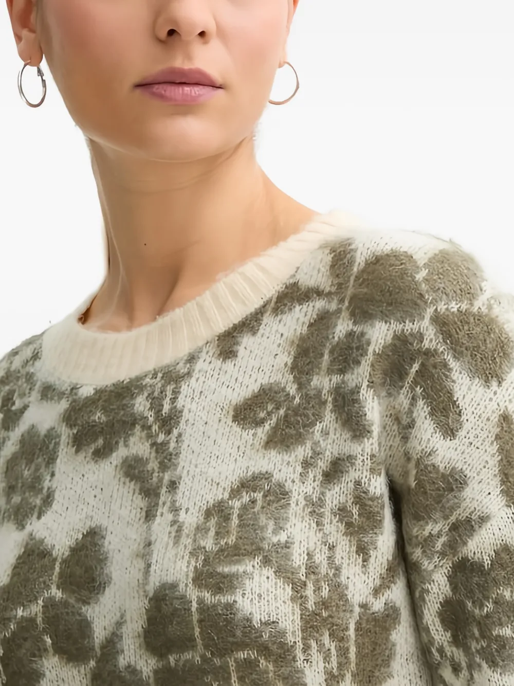 Benetton Trui met bloemenprint Beige