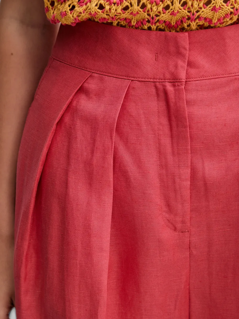Benetton Cropped plooibroek Roze
