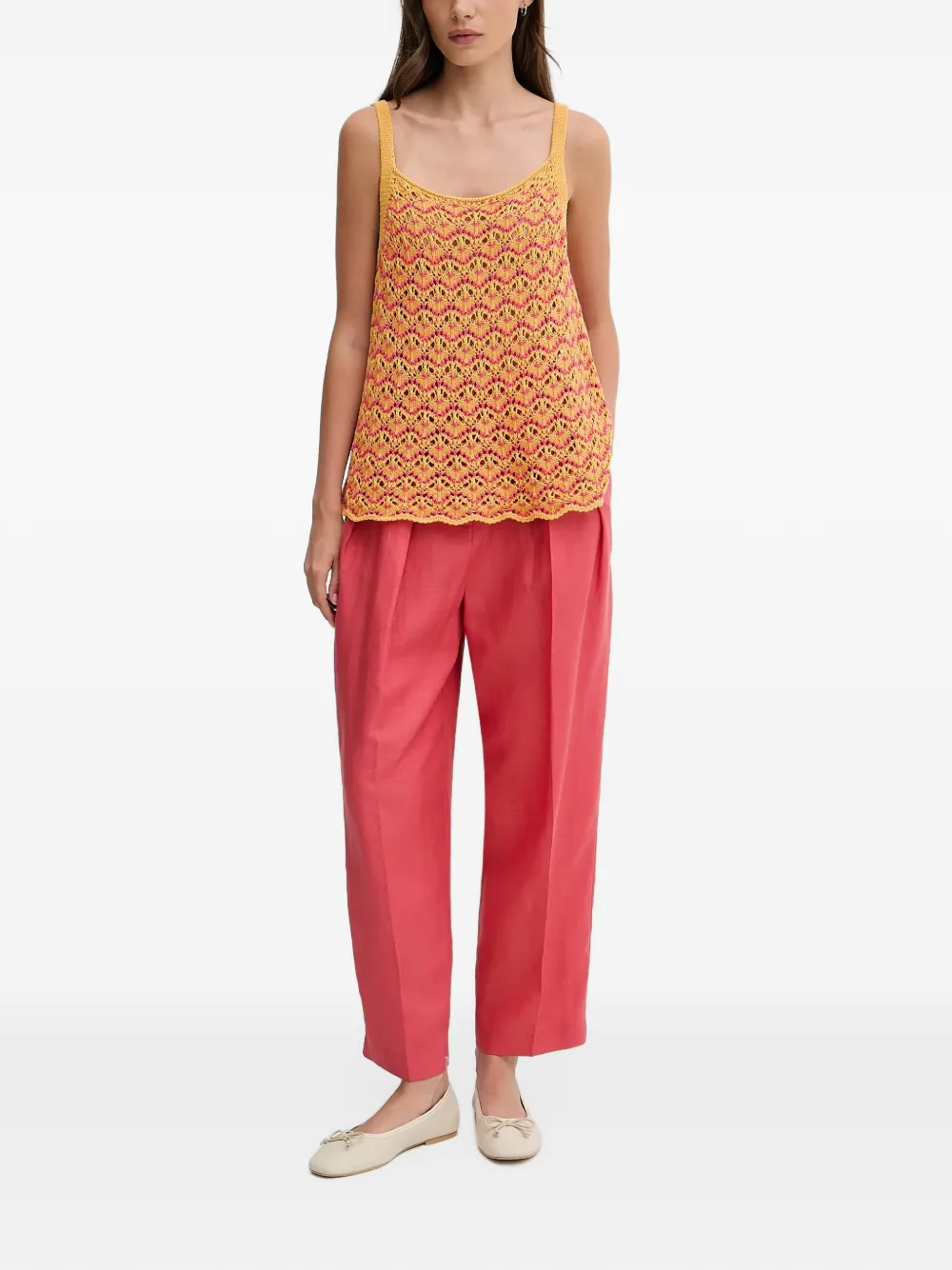 Benetton Cropped plooibroek Roze