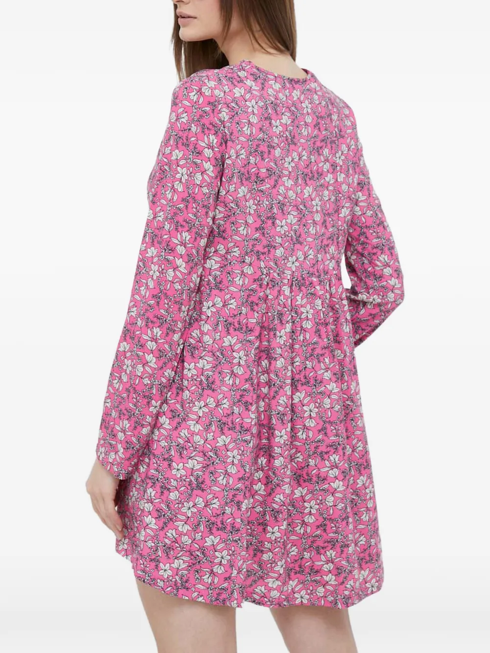 Benetton Jurk met bloemenprint en V-hals Roze