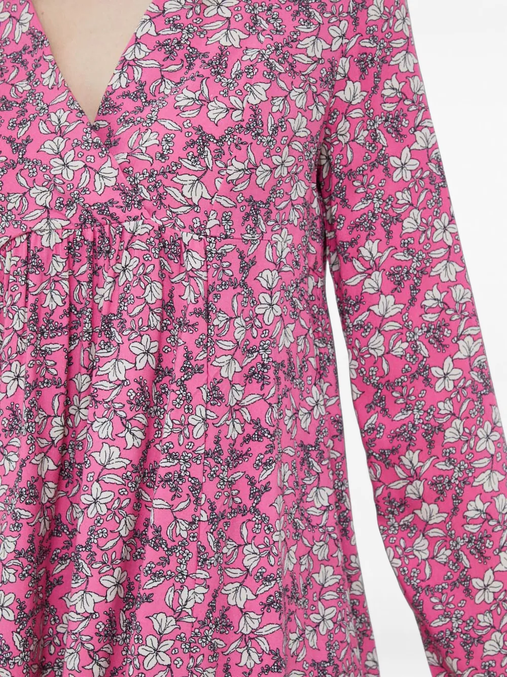 Benetton Jurk met bloemenprint en V-hals Roze