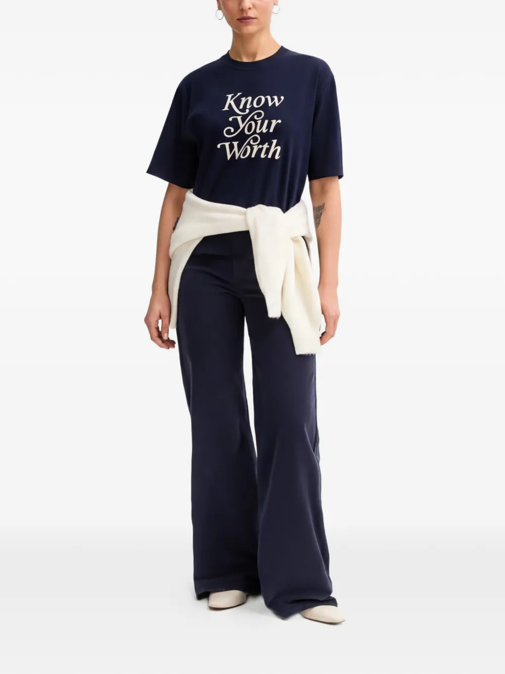  Benetton Pantalones Anchos - Azul 